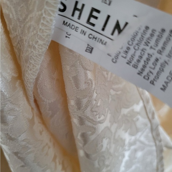 SHEIN Cream Midi Dress with Ruffle Sleeves - Picture 4 of 4